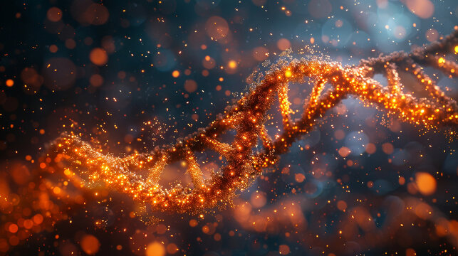 “Double helix of DNA glowing with ethereal light, twisting in luminous strands, revealing intricate molecular beauty, futuristic elegance, and radiant scientific wonder”