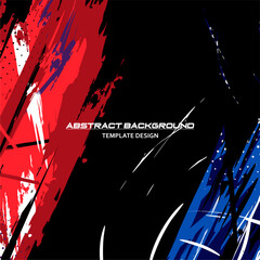 Vector Red and Black Abstract Background Vector with Sportly Style and Grunge Effect. Brush Stroke Illustration Vector, Poster. Scratch Texture Elements For Design Template