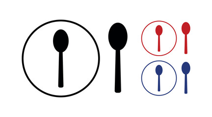 A set of vector spoon icons, isolated
