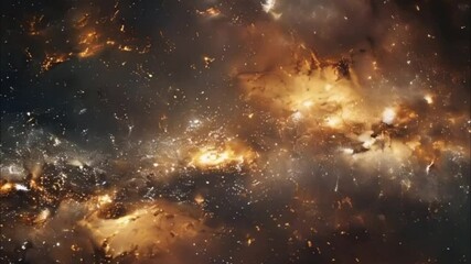 Planets gather in the solar system amidst glowing stars in a vibrant cosmic atmosphere