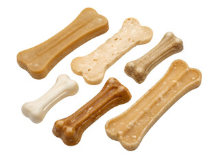 Assorted Dog Bone Treats Isolated on transparent background, Isolated Png file, Cut-out, Isolate Png, No Background, Isolated object