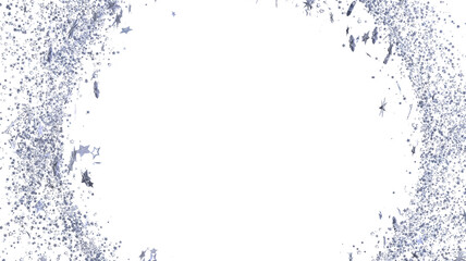 Sparkling silver glitter stars border on white. Perfect for holiday, celebration, or party designs.