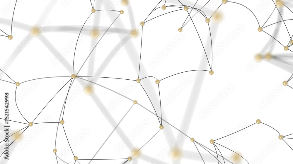 Aufkleber stock photo of abstract network connection. dots and lines representing global network, connection, 