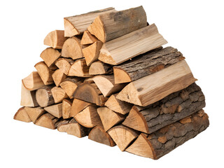 Stack of Firewood for Heating Fuel Isolated on transparent background, Isolated Png file, Cut-out, Isolate Png, No Background, Isolated object
