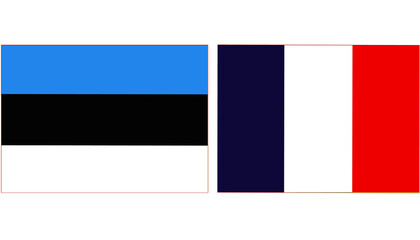 Estonia Official flag with France national flag, both countries flags in Horizontal shape and isolated on white background
Rectangular colorful design Flag with together.
