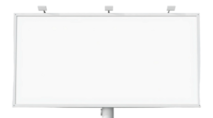 Blank horizontal billboard isolated on transparent background