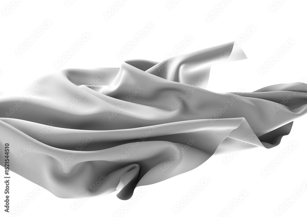 Poster high-resolution image of flowing gray fabric. perfect for design backgrounds, presentations, and mor