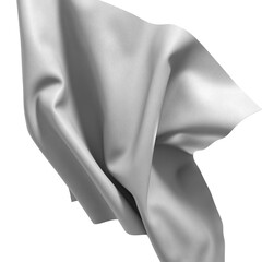 High-quality image of silver fabric draped elegantly. Perfect for textile, fashion, and design...