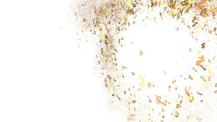 Obraz premium Abstract image of golden dollar signs on white. Perfect for finance, business, or wealth concepts.