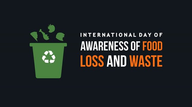 international day of awareness of food loss and waste video animation concept