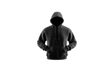 Cozy Black Hoodie: A sleek black hoodie stands in a minimalistic setting, exuding effortless style and versatile wearability.