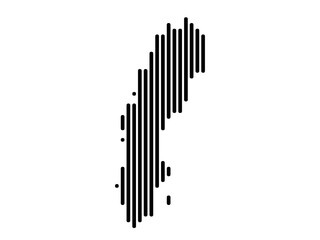 Vertical Lines Vector Map of Sweden Small