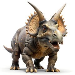 Fototapeta premium Triceratops Horridus Clean on White Background