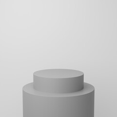 Minimalist 3D Podium Background – Grey – Square