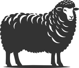 Black drawing silhouette of a sheep vector illustration