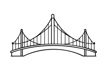 Simple line drawing of a suspension bridge icon