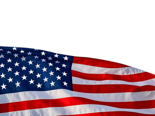 Fototapeta premium The United States flag in white background. For US Memorial Day.
