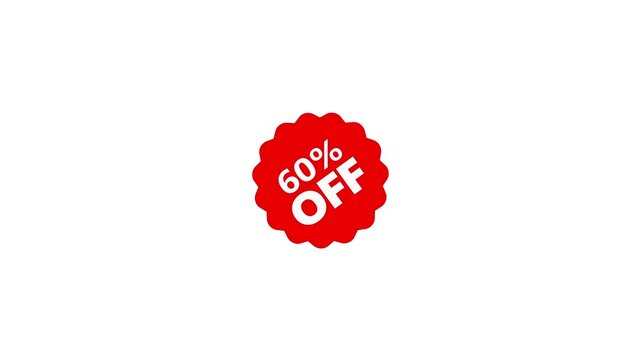 60% off sale label. 10% off discount promotion icon. Red Ten Percent Off Round Sale Sticker Discount label pop up banner - Powered by Adobe