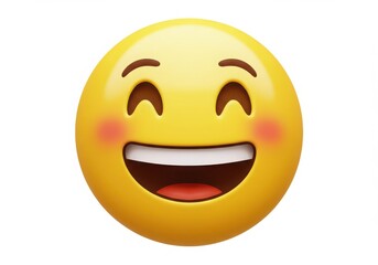 Fototapeta premium Smiling face with smiling eyes and big smile emoji