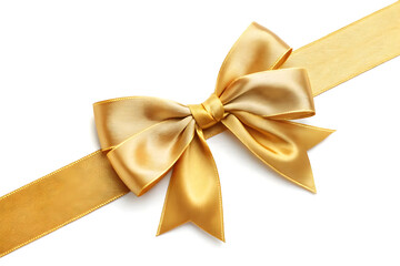 Fototapeta premium golden bow isolated on white background