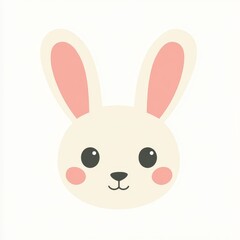 Fototapeta premium Modern Chinese Zodiac illustration featuring a rabbit in a flat design icon