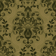 Damask modern seamless pattern element. Vintage classical old fashioned damask ornament, seamless texture for wallpapers, textile.