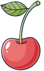 cherry with leaf