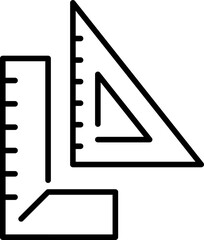 Ruler and triangle icon - Editable Stroke SVG, fully scalable.