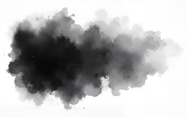 Abstract ink background, grunge art. Black paint stroke texture on white paper in marble style. Wallpaper for web design and games. Hand drawn watercolor isolated illustration. Not AI generation