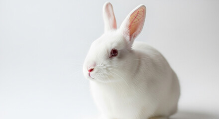 Obraz premium white rabbit on white background