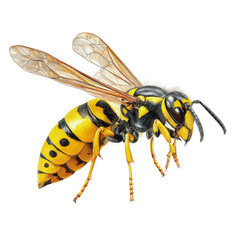 Detailed Close-Up of a European Wasp (Vespula