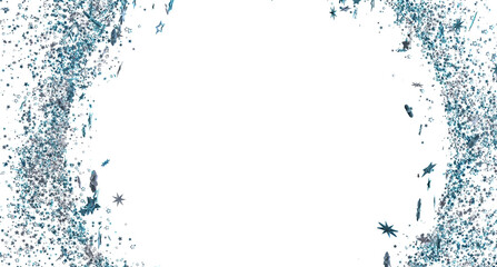 Elegant border of blue and silver glitter stars. Perfect for invitations, cards, and more.