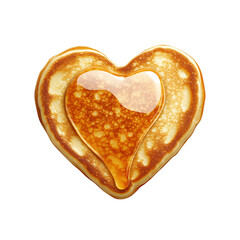 Fototapeta premium Realistic heart-shaped pancake