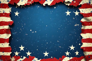 Torn american flag background patriotic design