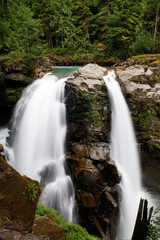 Beautiful, tranquil Nooksack Falls in North Cascades National Park in Washington state
