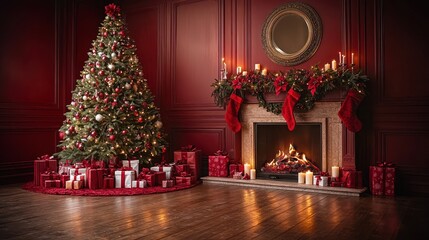 Christmas Fireplace Scene