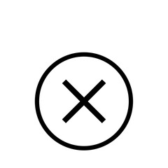 Obraz premium Abstract Geometric Symbol - Uniform Thickness Circle & X