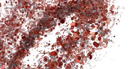 Abstract background of red percentage signs exploding. Ideal for sale, discount, or finance concepts.