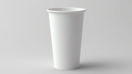 Blank White Disposable Coffee Cup with Round Border for Takeaway Beverage Photography Stock Image