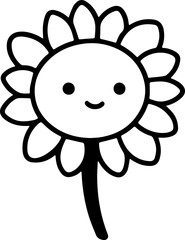 SUNFLOWER ICON WITH TRANSPARENT BACKGROUND VECTOR PATTERN 