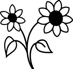 SUNFLOWER ICON WITH TRANSPARENT BACKGROUND VECTOR PATTERN 