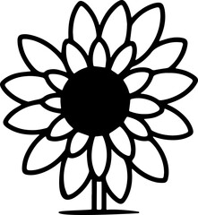 SUNFLOWER ICON WITH TRANSPARENT BACKGROUND VECTOR PATTERN 