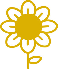 sunflower icon with transparent background 