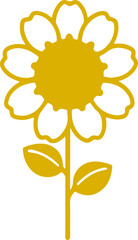 sunflower icon with transparent background 