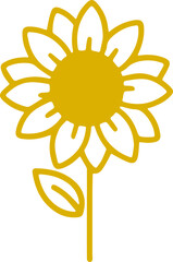 sunflower icon with transparent background 