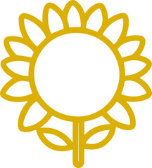 sunflower icon with transparent background 