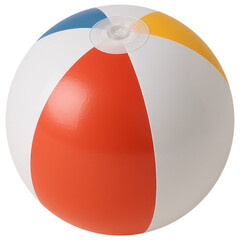Colorful inflatable beach ball summer fun toy isolated transparent background