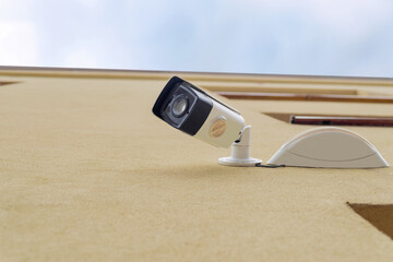 Roof-Mounted Security Camera for Outdoor Surveillance.