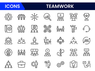 Engaging vector web line icons depicting workshop tools, creative collaboration, skill-building, hands-on learning, and innovative project environments.
