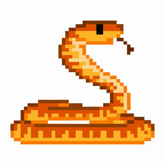 Pixel art cobra snake retro digital reptile design, pixelated classic game graphics